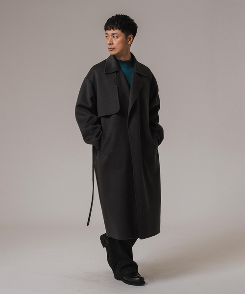 EDIFICE（エディフィス）の「CALMER(カルメール) 別注 ハミルトンリバーコート（トレンチコート・メンズ・ネイビー/チャコールグレー・MEDIUM/LARGE）」の8枚目の写真