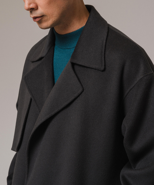 EDIFICE（エディフィス）の「CALMER(カルメール) 別注 ハミルトンリバーコート（トレンチコート・メンズ・ネイビー/チャコールグレー・MEDIUM/LARGE）」の4枚目の写真