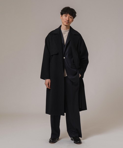 EDIFICE（エディフィス）の「CALMER(カルメール) 別注 ハミルトンリバーコート（トレンチコート・メンズ・ネイビー/チャコールグレー・MEDIUM/LARGE）」の21枚目の写真