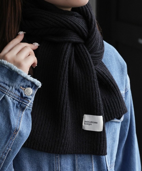 セール】＜12色展開＞リブニットマフラー/ストール（マフラー