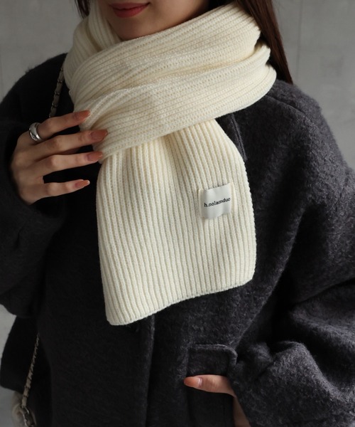セール】＜12色展開＞リブニットマフラー/ストール（マフラー