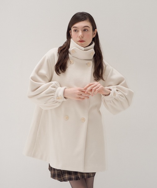 muguet（ミュゲ）の「スタンドカラーミディコート（ステンカラーコート・レディース・アイボリー・FREE）」の20枚目の写真