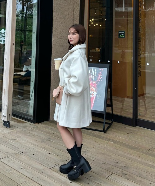 muguet（ミュゲ）の「スタンドカラーミディコート（ステンカラーコート