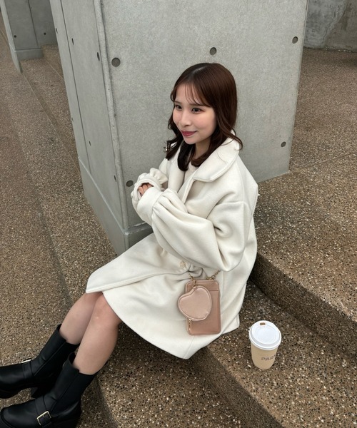 ジャケット・アウター muguet stand collar midi coat muguet（ミュゲ）の「スタンドカラーミディコート（ステンカラーコート