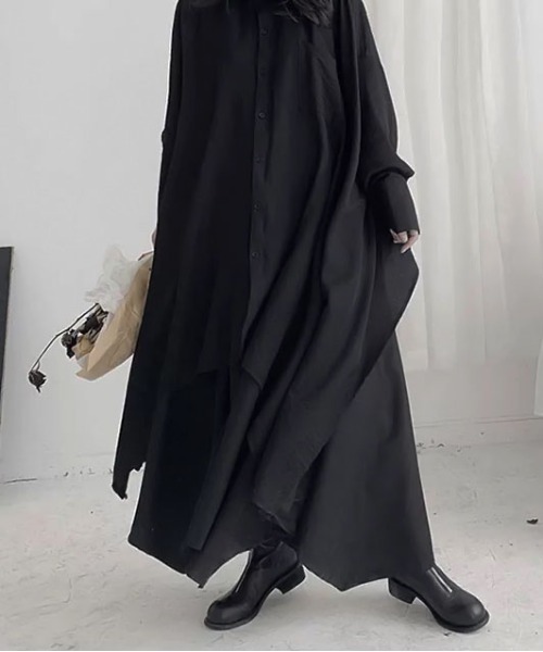 .KOM（ドットコム）の「『.KOM/ドットケーオーエム』フレアワイドシルエットロングスカート【Y】【CN】（スカート・レディース・ブラック・L/M）」の2枚目の写真