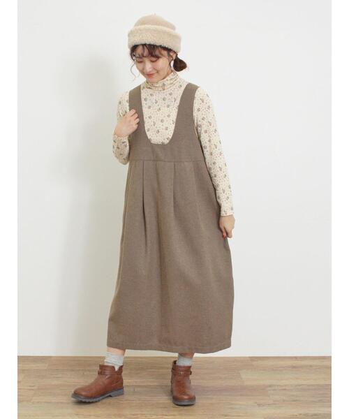 Samansa Mos2（サマンサ モスモス）の「前後2WAYジャンパースカート（ワンピース・レディース・ブラック/ベージュ/モカ・F）」の6枚目の写真