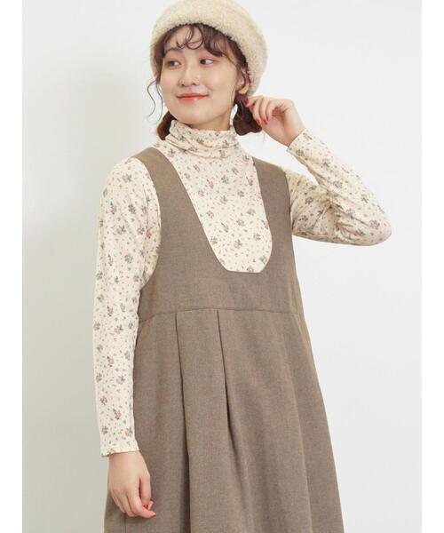 Samansa Mos2（サマンサ モスモス）の「前後2WAYジャンパースカート（ワンピース・レディース・ブラック/ベージュ/モカ・F）」の8枚目の写真