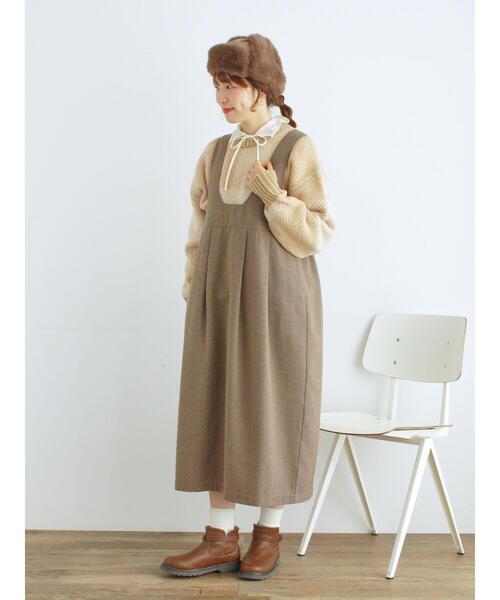 サマンサモスモス[WaterlessLinen]前後2WAYジャンパースカート Samansa Mos2（サマンサ モスモス）の「【Water less Linen