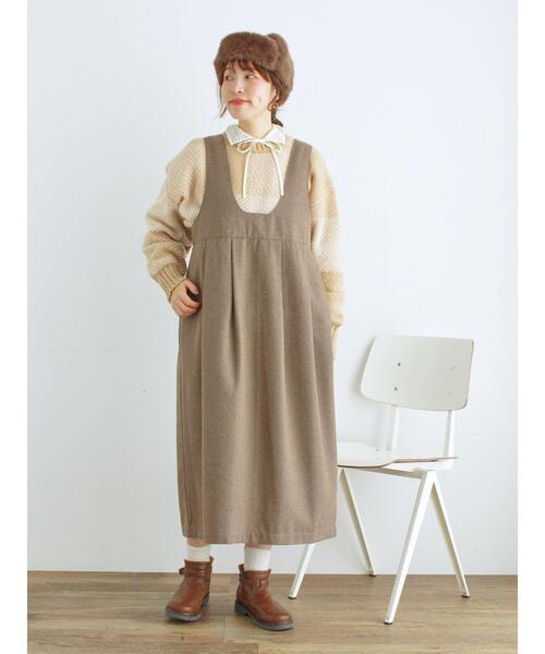 Samansa Mos2（サマンサ モスモス）の「前後2WAYジャンパースカート（ワンピース・レディース・ブラック/ベージュ/モカ・F）」の17枚目の写真