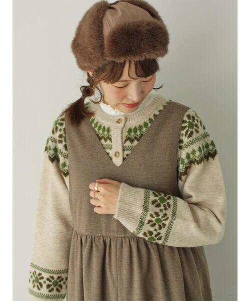 Samansa Mos2（サマンサ モスモス）の「前後2WAYジャンパースカート（ワンピース・レディース・ブラック/ベージュ/モカ・F）」の21枚目の写真