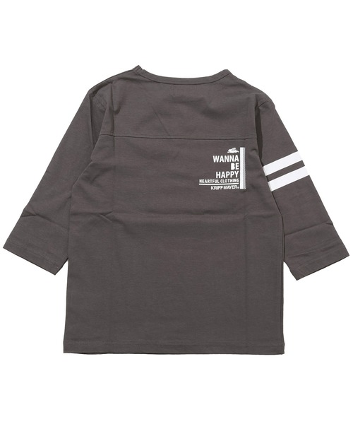 KRIFF MAYER Kid's Collection(クリフメイヤーキッズコレクション)の「UVカット袖ライン7分Tシャツ(Tシャツ/カットソー・キッズ・グレー/グレイッシュベージュ/サックスブルー/チャコール/マスタード/ライトグリーン・120/130/140/150/160/170)」の15枚目の写真