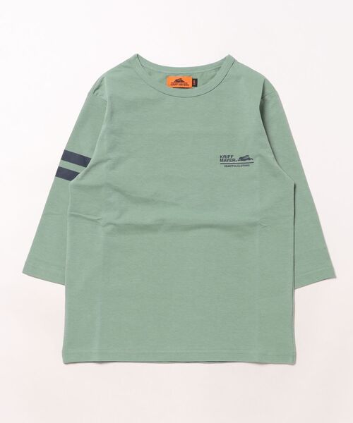 KRIFF MAYER Kid's Collection(クリフメイヤーキッズコレクション)の「UVカット袖ライン7分Tシャツ(Tシャツ/カットソー・キッズ・グレー/グレイッシュベージュ/サックスブルー/チャコール/マスタード/ライトグリーン・120/130/140/150/160/170)」の10枚目の写真