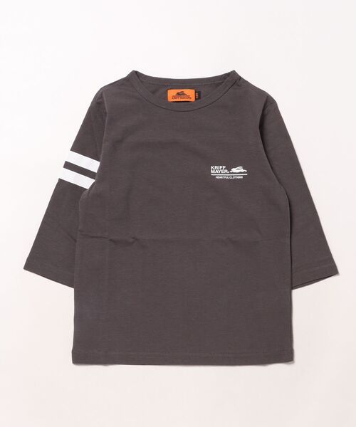 KRIFF MAYER Kid's Collection(クリフメイヤーキッズコレクション)の「UVカット袖ライン7分Tシャツ(Tシャツ/カットソー・キッズ・グレー/グレイッシュベージュ/サックスブルー/チャコール/マスタード/ライトグリーン・120/130/140/150/160/170)」の9枚目の写真