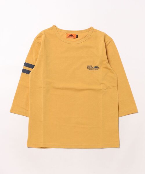 KRIFF MAYER Kid's Collection(クリフメイヤーキッズコレクション)の「UVカット袖ライン7分Tシャツ(Tシャツ/カットソー・キッズ・グレー/グレイッシュベージュ/サックスブルー/チャコール/マスタード/ライトグリーン・120/130/140/150/160/170)」の8枚目の写真