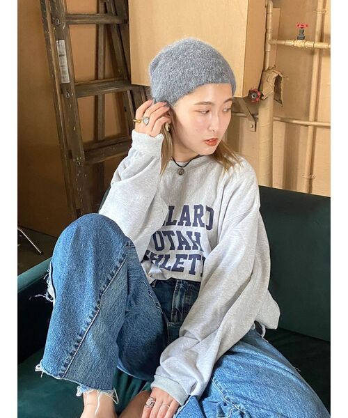 Ungrid(アングリッド)の「ビッグシルエットロゴスウェット(スウェット・レディース・ライトグレー/ターコイズブルー/チャコールグレー・FREE)」の8枚目の写真