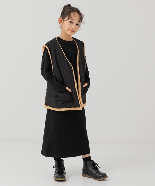 JAM & LINK（ジャムアンドリンク）の「リバーシブルボアベスト（ベスト・キッズ・ベージュ/ピンク/クリーム・140cm/160cm）」の10枚目の写真