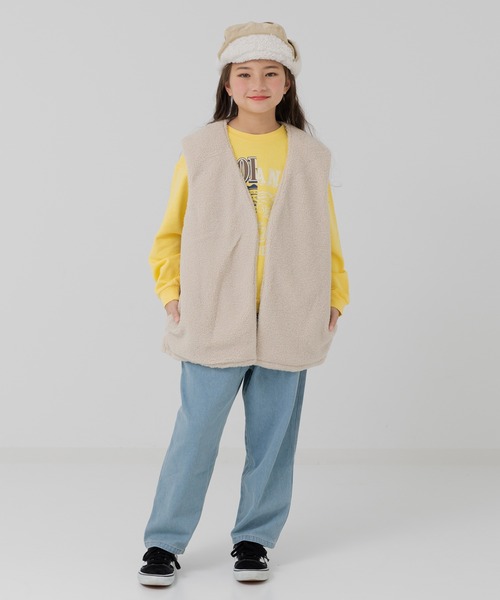 JAM & LINK（ジャムアンドリンク）の「リバーシブルボアベスト（ベスト・キッズ・ベージュ/ピンク/クリーム・140cm/160cm）」の12枚目の写真