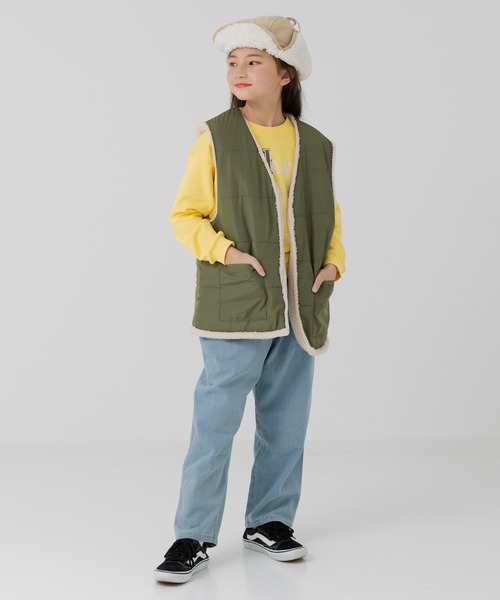 JAM & LINK（ジャムアンドリンク）の「リバーシブルボアベスト（ベスト・キッズ・ベージュ/ピンク/クリーム・140cm/160cm）」の14枚目の写真