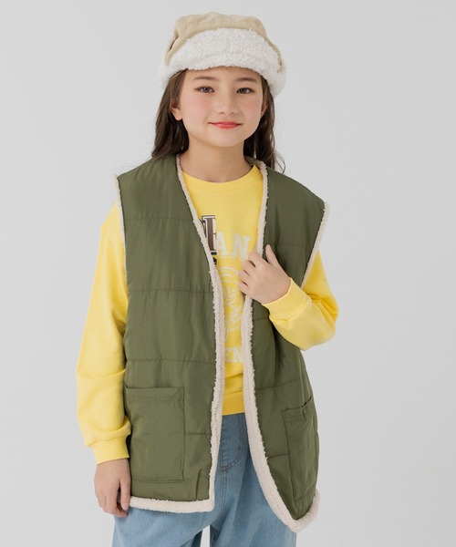 JAM & LINK（ジャムアンドリンク）の「リバーシブルボアベスト（ベスト・キッズ・ベージュ/ピンク/クリーム・140cm/160cm）」の15枚目の写真