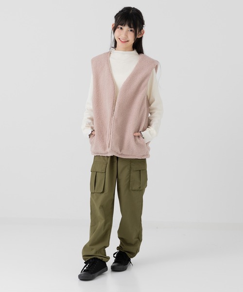 JAM & LINK（ジャムアンドリンク）の「リバーシブルボアベスト（ベスト・キッズ・ベージュ/ピンク/クリーム・140cm/160cm）」の16枚目の写真