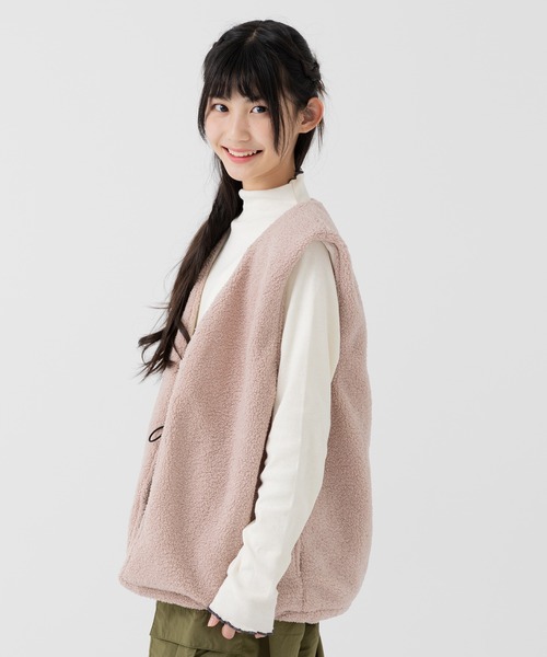 JAM & LINK（ジャムアンドリンク）の「リバーシブルボアベスト（ベスト・キッズ・ベージュ/ピンク/クリーム・140cm/160cm）」の18枚目の写真