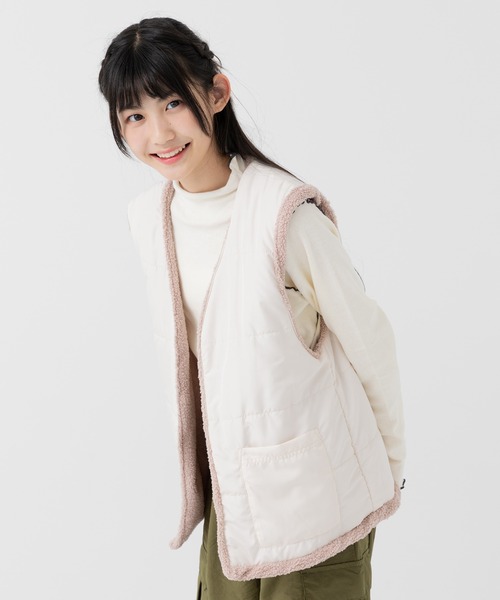 JAM & LINK（ジャムアンドリンク）の「リバーシブルボアベスト（ベスト・キッズ・ベージュ/ピンク/クリーム・140cm/160cm）」の21枚目の写真