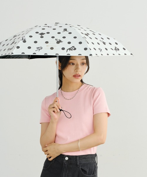 ☆沖昌之×Wpc. 晴雨兼用遮光アンブレにゃん ドット ミニ（折りたたみ傘