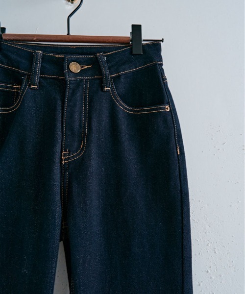 kirakiraShop(キラキラショップ)の「ハイウエスト ブーツカット デニム(デニムパンツ・レディース・インディゴブルー・M/S/L)」の13枚目の写真
