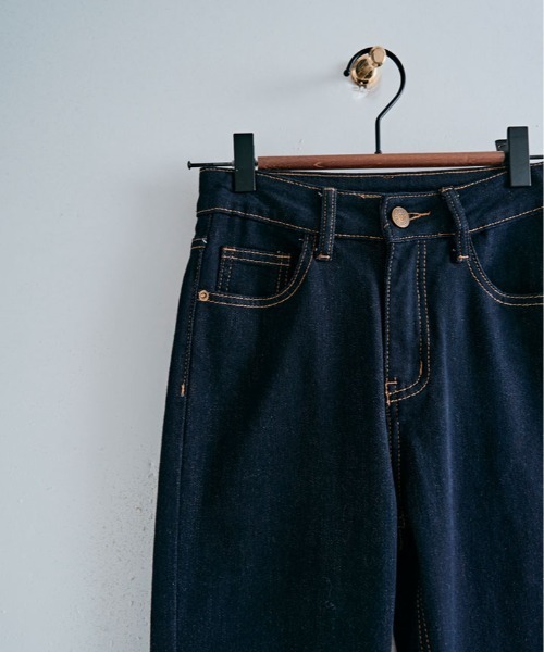 kirakiraShop(キラキラショップ)の「ハイウエスト ブーツカット デニム(デニムパンツ・レディース・インディゴブルー・M/S/L)」の14枚目の写真