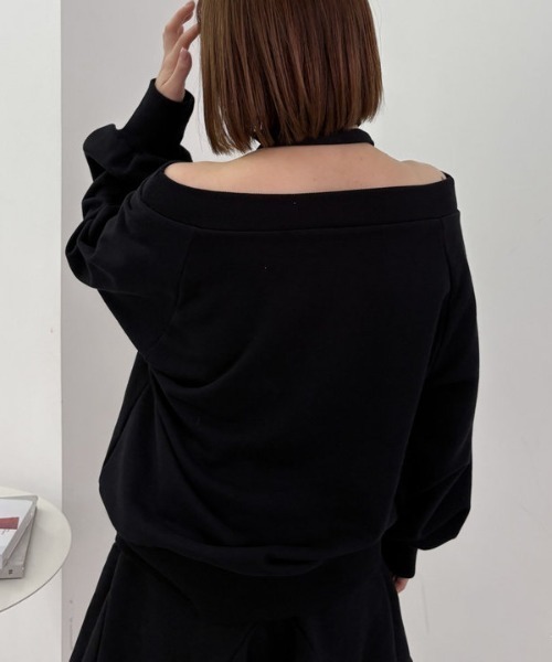 archives（アルシーヴ）の「【25ss/ＳＥＴＵＰ対応/トレンドアイテム】オフショルチョーカースウェット（スウェット・レディース・ブラック/アイボリー/グレー・MEDIUM）」の15枚目の写真