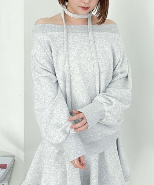 archives（アルシーヴ）の「【25ss/ＳＥＴＵＰ対応/トレンドアイテム】オフショルチョーカースウェット（スウェット・レディース・ブラック/アイボリー/グレー・MEDIUM）」の22枚目の写真