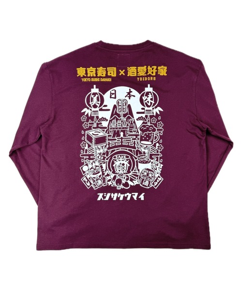 JACKROSE（ジャックローズ）の「YOIDORE 東京ｽｼﾀﾞﾗｹ ｺﾗﾎﾞ L/S TEE（Tシャツ/カットソー・メンズ・ホワイト/ワイン・M/L/XL）」の7枚目の写真