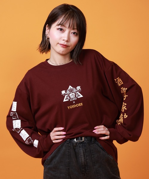 JACKROSE（ジャックローズ）の「YOIDORE 東京ｽｼﾀﾞﾗｹ ｺﾗﾎﾞ L/S TEE（Tシャツ/カットソー・メンズ・ホワイト/ワイン・M/L/XL）」の4枚目の写真