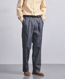 シャンブレー ストレート ２インプリーツ スラックス