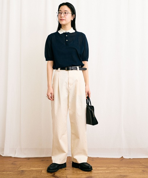 fig london ニットポロ　SHEER knit polo AMBIDEX Store 〇SHEER knit polo(F ボーダー): l'atelier du savon