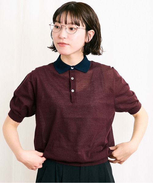 SHEER knit polo（ポロシャツ）｜fig London（フィグロンドン