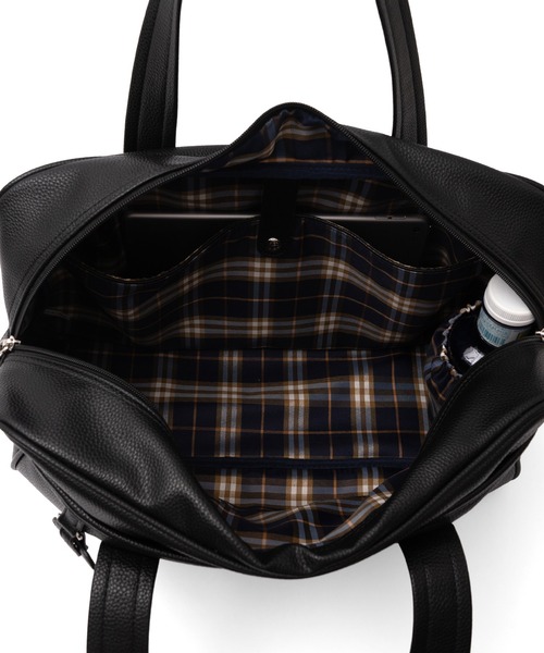 VitaFelice（ヴィータフェリーチェ）の「【ハートチャーム付き】スクバ スクールバッグ JK 通学 中学生 高校生（トートバッグ・レディース・ブラウン/ブラック/ブラック系/ネイビー・FREE）」の9枚目の写真