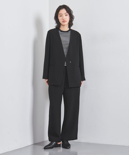 新品未使用！UNITED ARROWS COMFY ノーカラージャケット　黒　S ノーカラージャケット