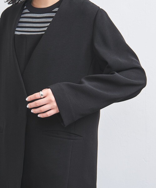 美品　UNITED ARROWS FEEL CLEAN Vノーカラー ジャケット FEEL CLEAN Vノーカラー ジャケット（ノーカラージャケット