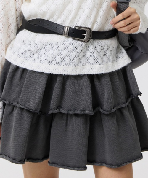 ODD STUDIO(オッドスタジオ)の「【OddStudio】ピグメントフリルミニスカート/CIAOPANIC TYPY(スカート・レディース・ピンク/ネイビー/チャコールグレー・ONE SIZE)」の14枚目の写真