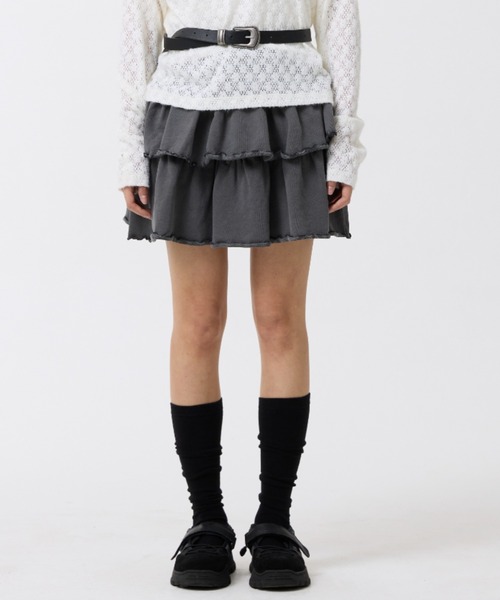 ODD STUDIO(オッドスタジオ)の「【OddStudio】ピグメントフリルミニスカート/CIAOPANIC TYPY(スカート・レディース・ピンク/ネイビー/チャコールグレー・ONE SIZE)」の18枚目の写真