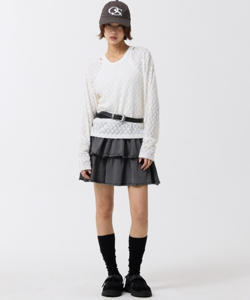 ODD STUDIO(オッドスタジオ)の「【OddStudio】ピグメントフリルミニスカート/CIAOPANIC TYPY(スカート・レディース・ピンク/ネイビー/チャコールグレー・ONE SIZE)」の21枚目の写真