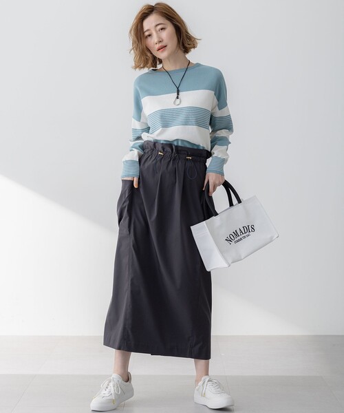 23区(ニジュウサンク)の「【洗える】コットンポリエステルストレッチ ショート ニット(ニット/セーター・レディース・ベージュ系1/ライトグリーン系1/ネイビー系1・44/46)」の7枚目の写真