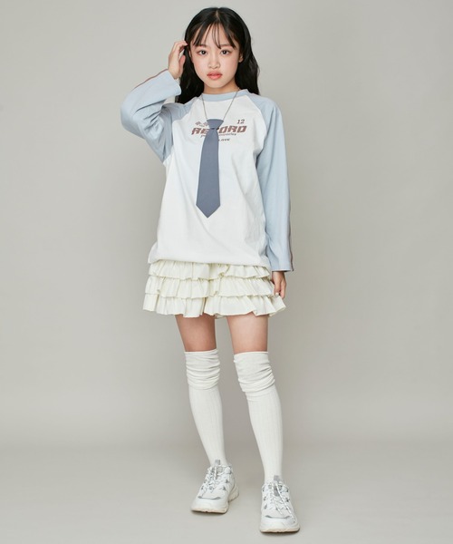 JENNI love（ジェニィラブ）の「【ウエスト調整可】ティアードショートパンツ（その他パンツ・キッズ・オフホワイト/ブラック・130cm/140cm/150cm/160cm）」の10枚目の写真