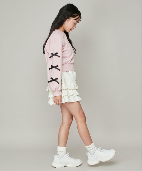 JENNI love（ジェニィラブ）の「【ウエスト調整可】ティアードショートパンツ（その他パンツ・キッズ・オフホワイト/ブラック・130cm/140cm/150cm/160cm）」の12枚目の写真