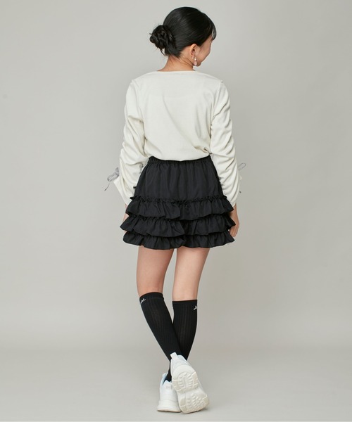 JENNI love（ジェニィラブ）の「【ウエスト調整可】ティアードショートパンツ（その他パンツ・キッズ・オフホワイト/ブラック・130cm/140cm/150cm/160cm）」の16枚目の写真