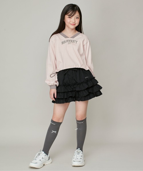 JENNI love（ジェニィラブ）の「【ウエスト調整可】ティアードショートパンツ（その他パンツ・キッズ・オフホワイト/ブラック・130cm/140cm/150cm/160cm）」の22枚目の写真