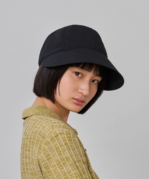 OVERRIDE（オーバーライド）の「OVERRIDE  GINGHAM SUCKER WIDE CAP SGP / オーバーライド（キャップ・レディース・ブラック/グレー/ネイビー・57~59cm）」の10枚目の写真