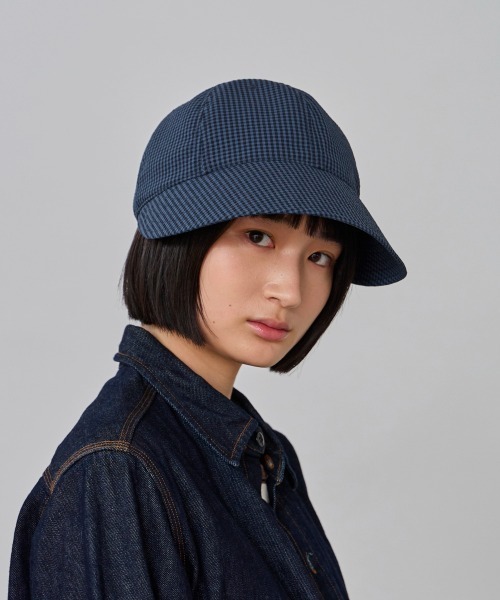 OVERRIDE（オーバーライド）の「OVERRIDE  GINGHAM SUCKER WIDE CAP SGP / オーバーライド（キャップ・レディース・ブラック/グレー/ネイビー・57~59cm）」の22枚目の写真