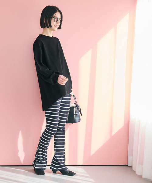 coca（coca）（コカ）の「エンボス袖バルーントップス（Tシャツ/カットソー・レディース・ブラック/ライトグレー・S/L/M）」の19枚目の写真